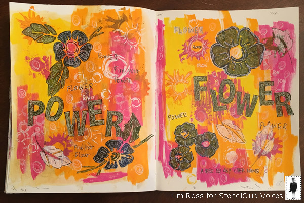 June 2018 StencilClub - Art Journaling - Kim Ross